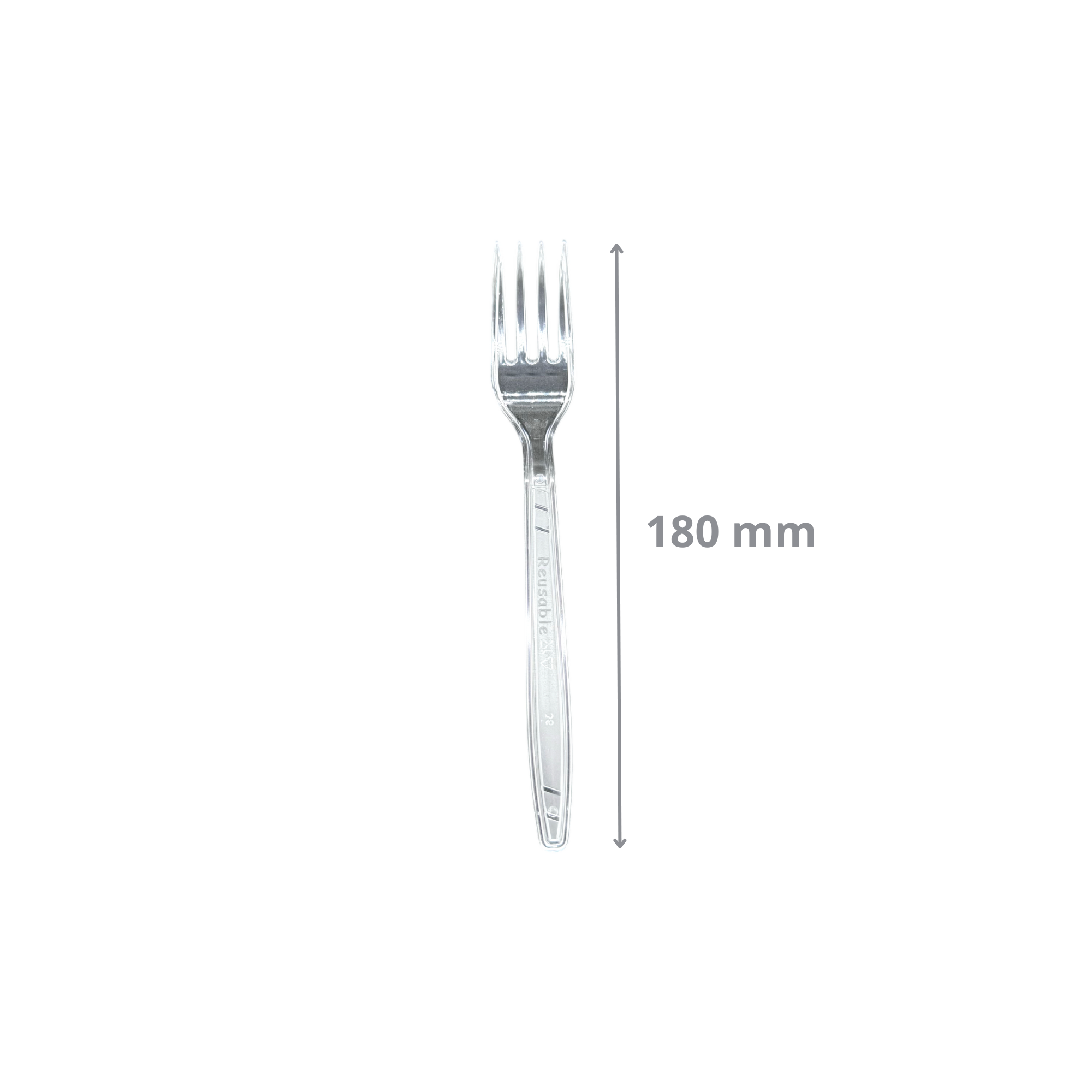 Fourchette en plastique cristal réutilisable 180 mm